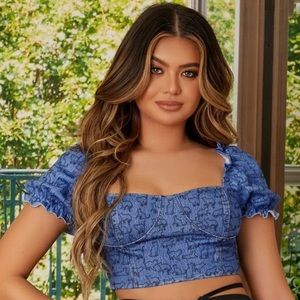 Royal blue tie-dye, crop top by Skylar and Madison